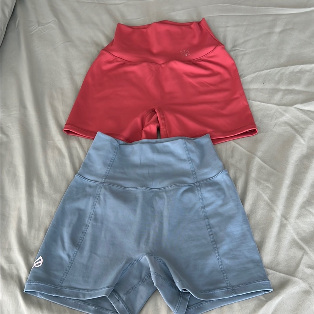 Women's Coral and Blue Athletic Shorts